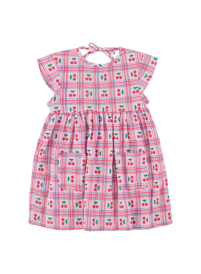 Piupiuchick - Short dress - Lilac w/ cherries allover