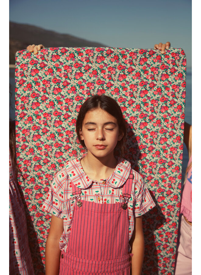 Piupiuchick - Peter Pan collar shirt - Lilac w/ cherries allover