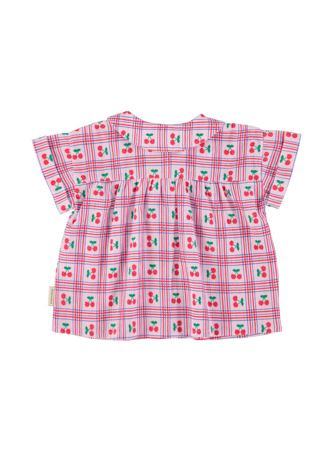 Piupiuchick - Peter Pan collar shirt - Lilac w/ cherries allover
