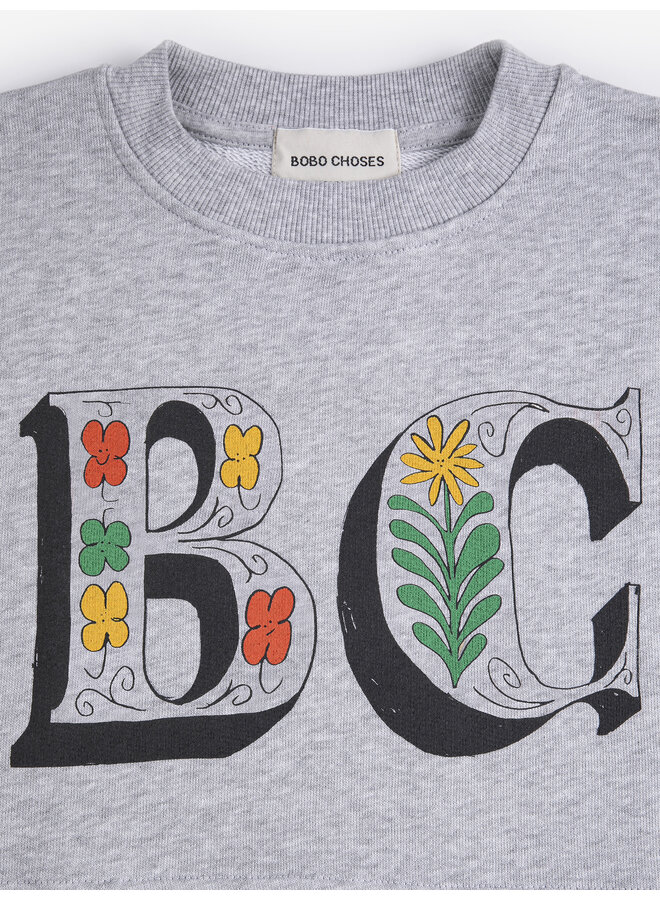 Bobo Choses - Spring letters cropped sweatshirt - Heather grey