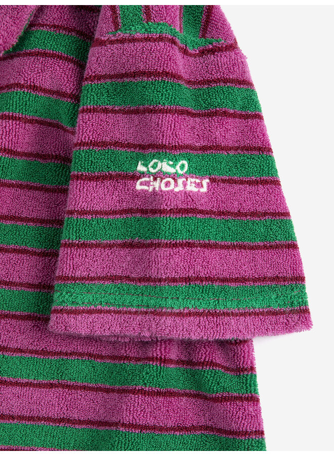 Bobo Choses - Striped terry cloth polo dress - Purple