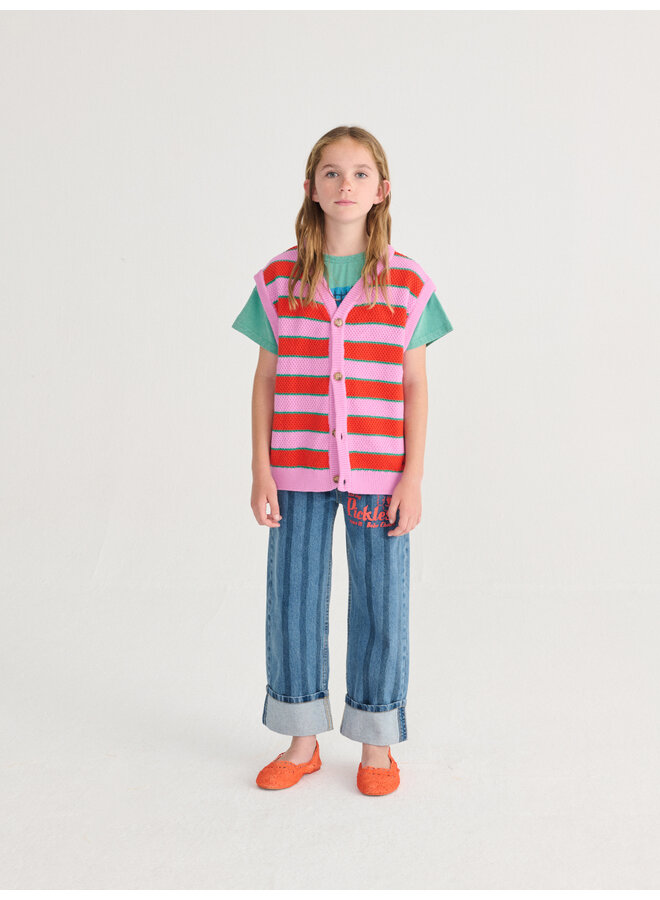Bobo Choses - BC striped knitted vest - Purple