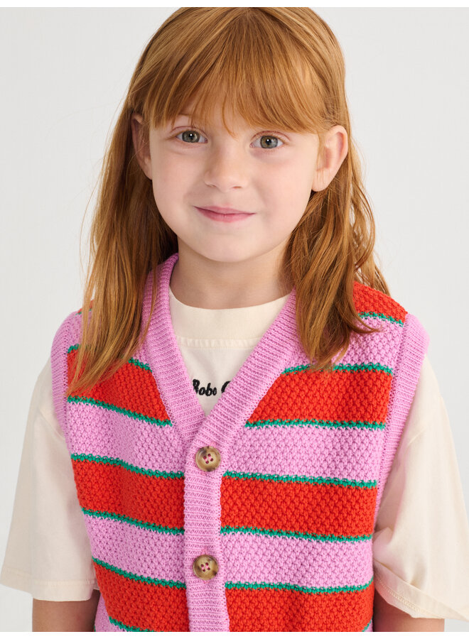 Bobo Choses - BC striped knitted vest - Purple
