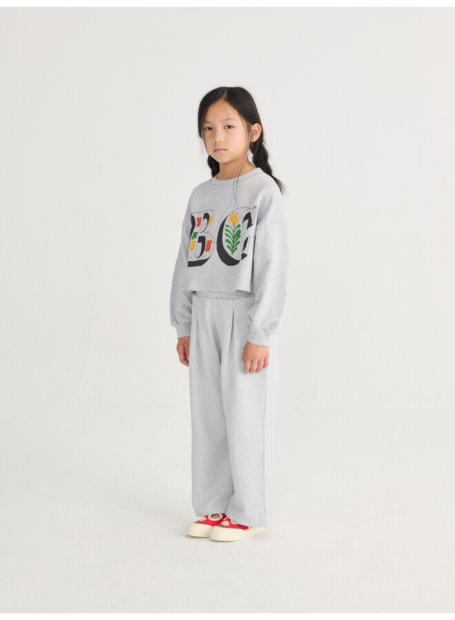 Bobo Choses - Spring letters cropped sweatshirt - Heather grey