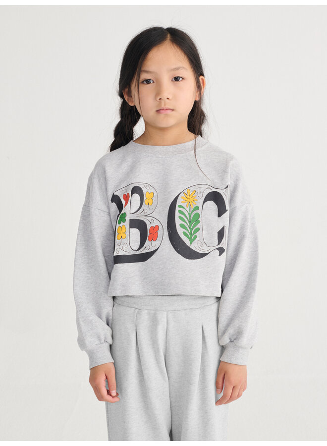Bobo Choses - Spring letters cropped sweatshirt - Heather grey