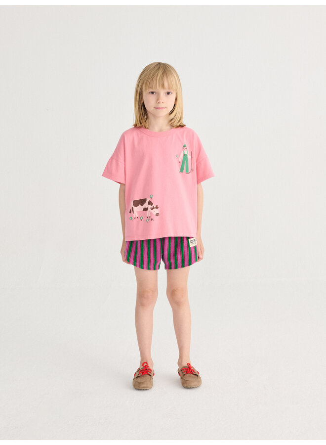 Bobo Choses - Striped terry cloth shorts - Purple