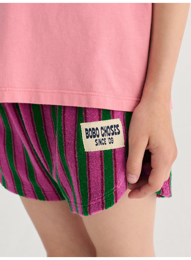 Bobo Choses - Striped terry cloth shorts - Purple