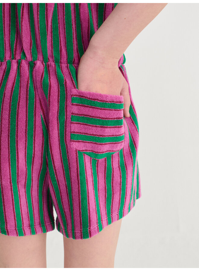 Bobo Choses - Striped terry cloth playsuit - Purple