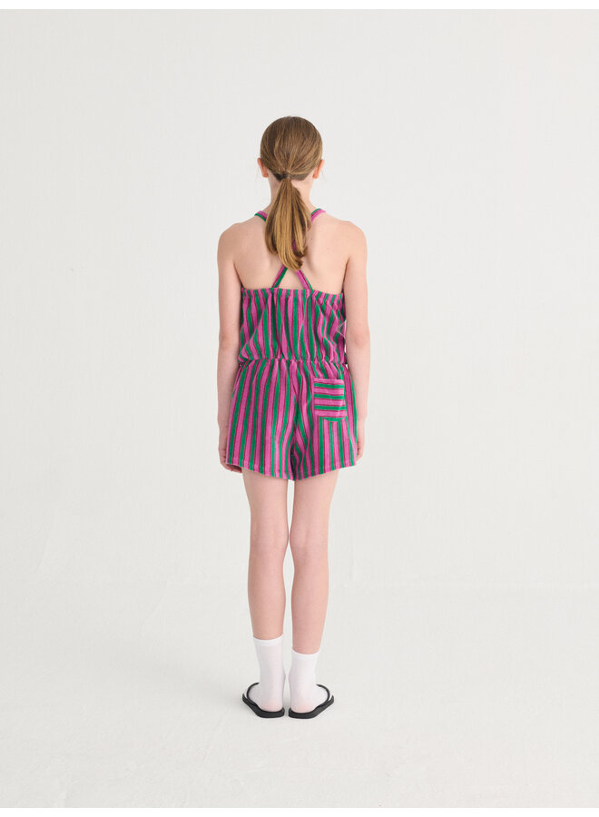 Bobo Choses - Striped terry cloth playsuit - Purple