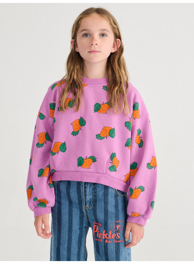 Bobo Choses - Tangerine all over cropped sweatshirt - Purple