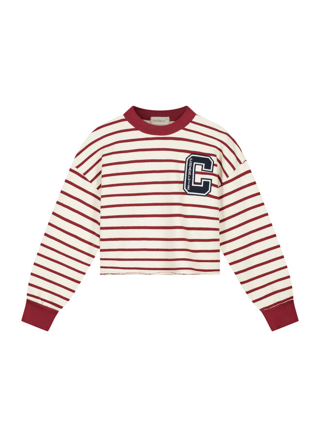 Charlie Petite - Lux sweater - Stripes bordeaux/ecru
