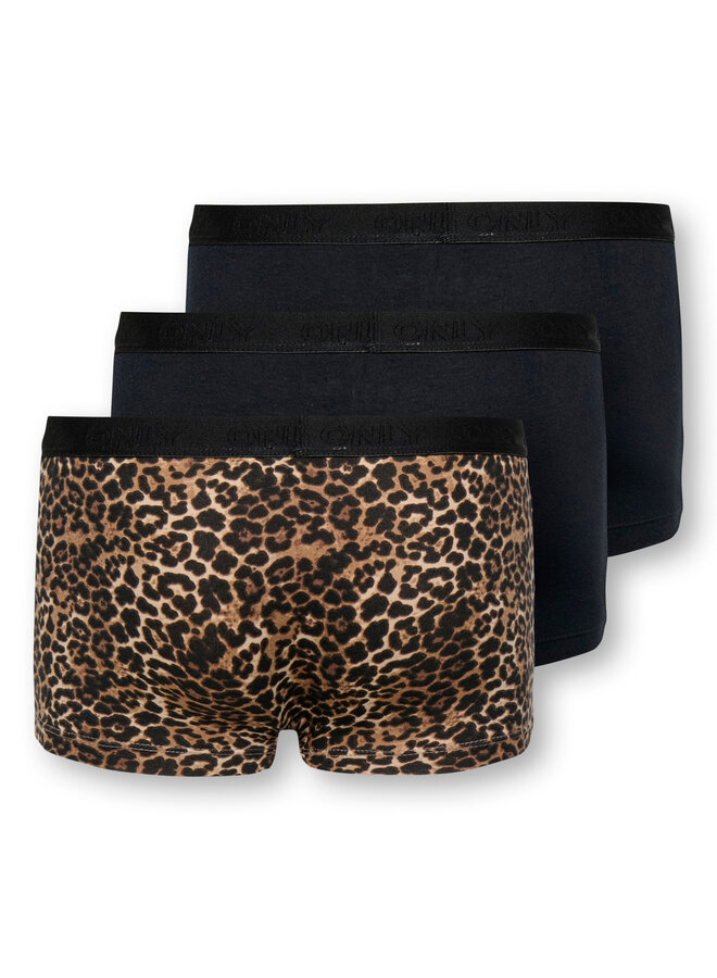 Kids Only - Lola 3-pack logo hipster – Black/Leo