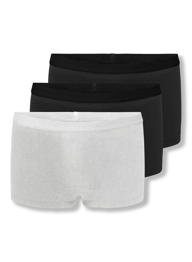 Kids Only - Lola 3-pack logo hipster – Super light grey melange