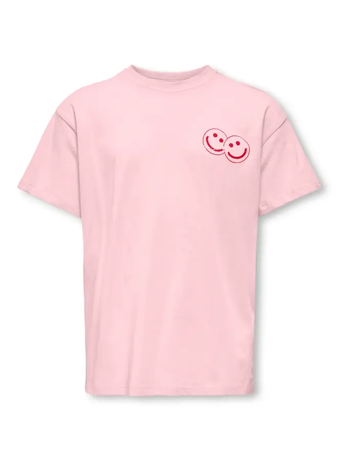 Kids Only - Ros life loose print top – Barely pink/Smiley barbados cherry