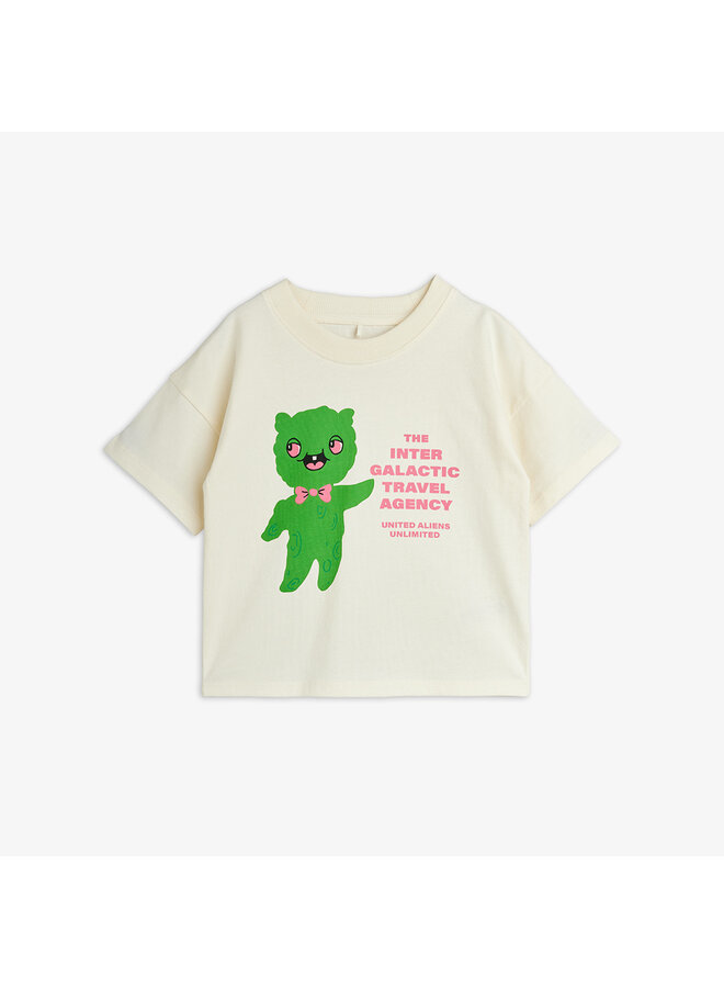 Mini Rodini - Alien travel agency sp ss tee - Off-white