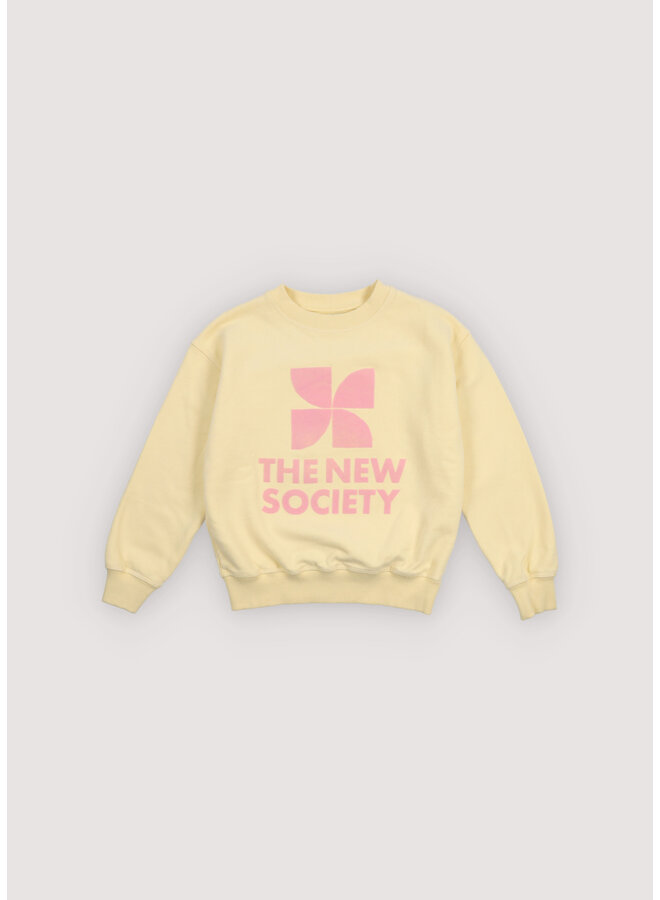 The New Society - TNS logo sweatshirt - Soft lemon