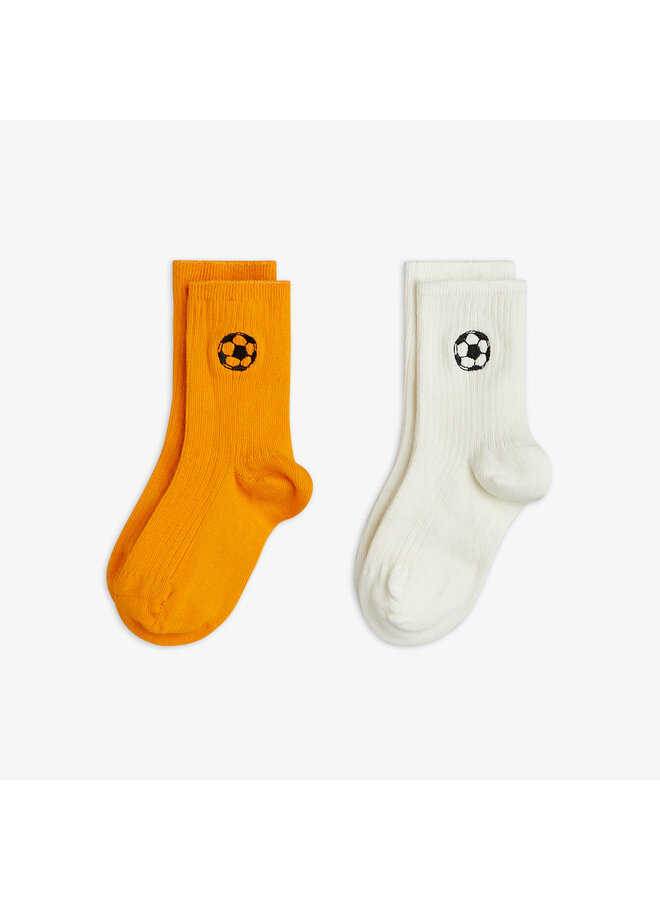 Football emb ribbed 2-pack socks - Multi