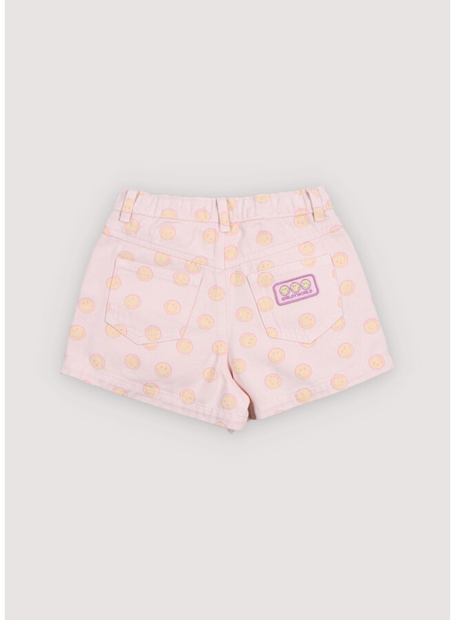 The New Society - Smiley denim short - Smiley print