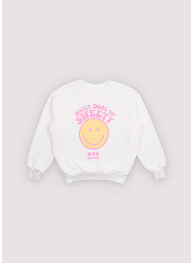 The New Society - Smiley sweatshirt - Pure cloud