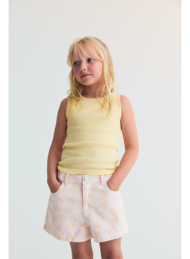 The New Society - Smiley tee - Soft lemon