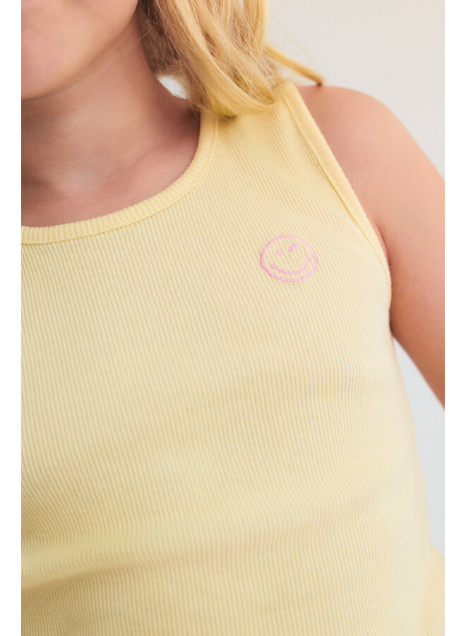 The New Society - Smiley tee - Soft lemon