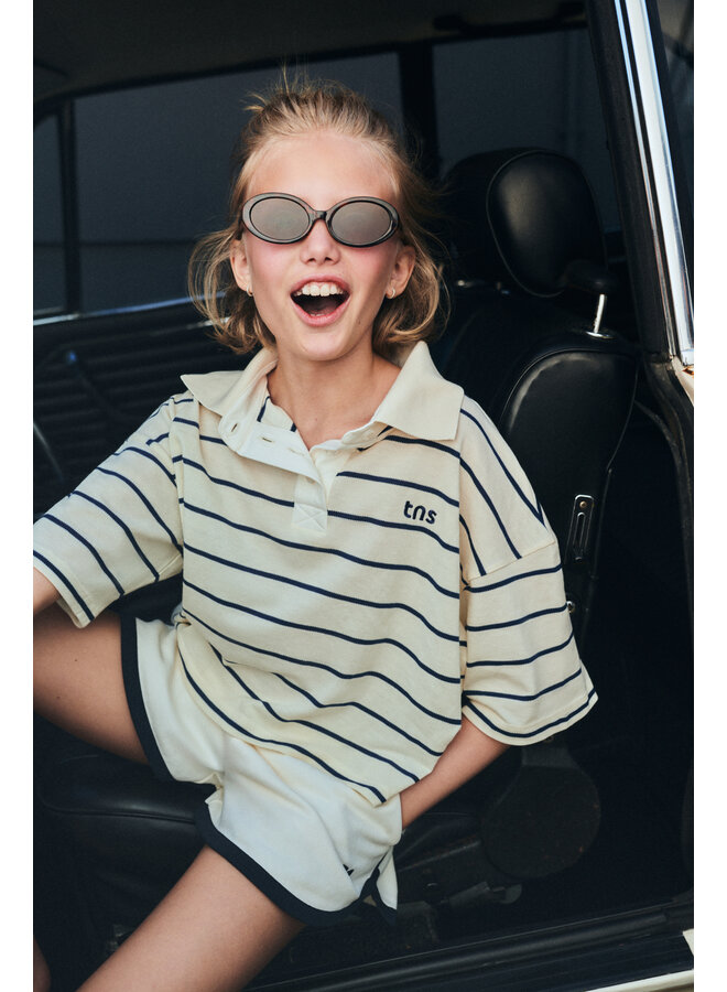 The New Society - Acacia polo - Ecru stripes