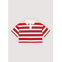 The New Society - Acacia polo - Tulip red & Minight stripes