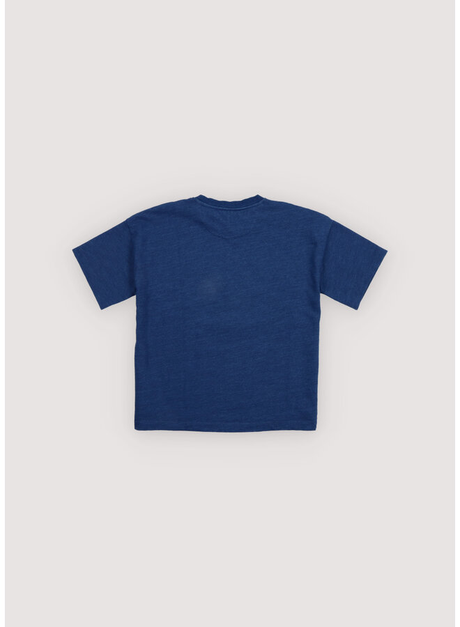 The New Society - TNS logo t-shirt - Indigo denim