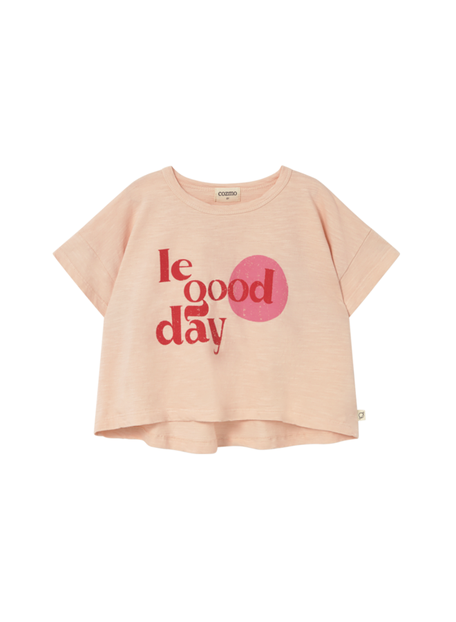 Cozmo - Aura print t-shirt le good day - Cloud pink