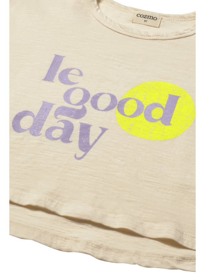 Cozmo - Aura print t-shirt le good day - Ivory