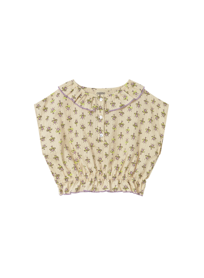 Dara indian flower print blouse - Lavender