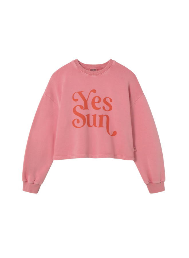 Cozmo - Vega print puffed sweatshirt - Candy pink
