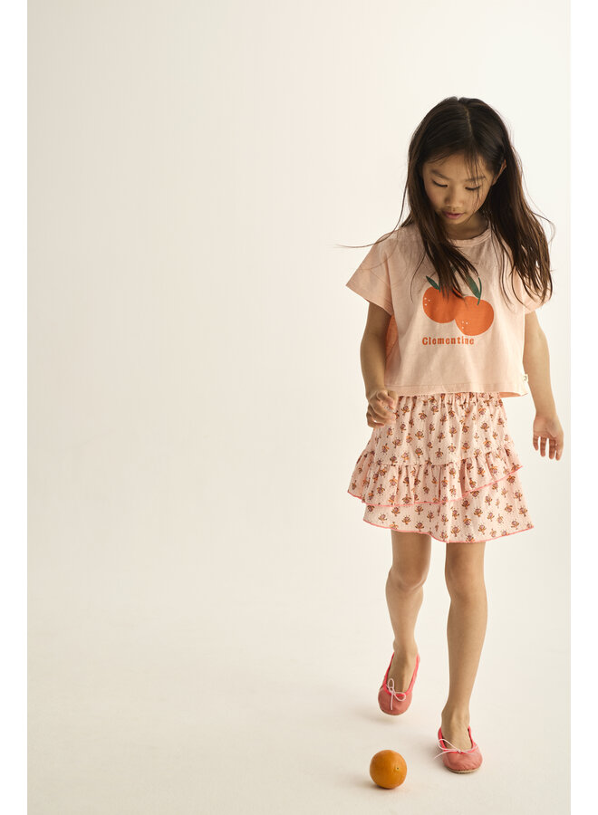 Cozmo - Syra print t-shirt clementine - Cloud pink
