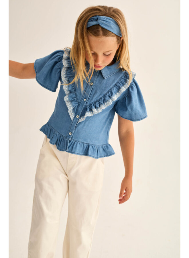 Cozmo - Hazel denim blouse - Blue