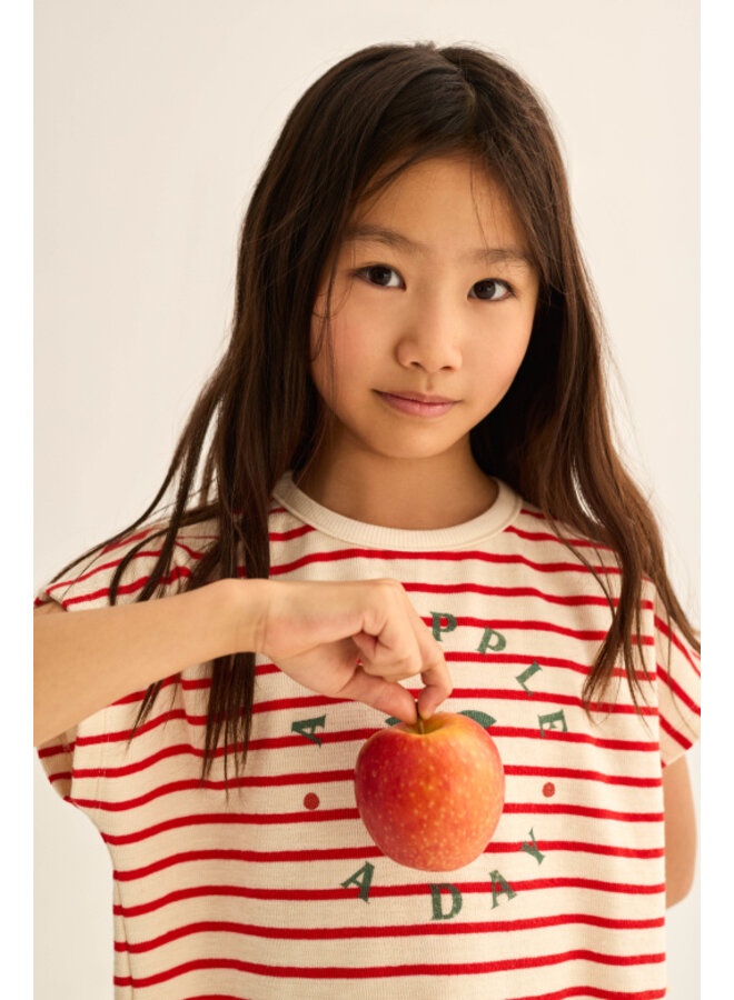 Cozmo - Selvak striped print t-shirt - Tomato