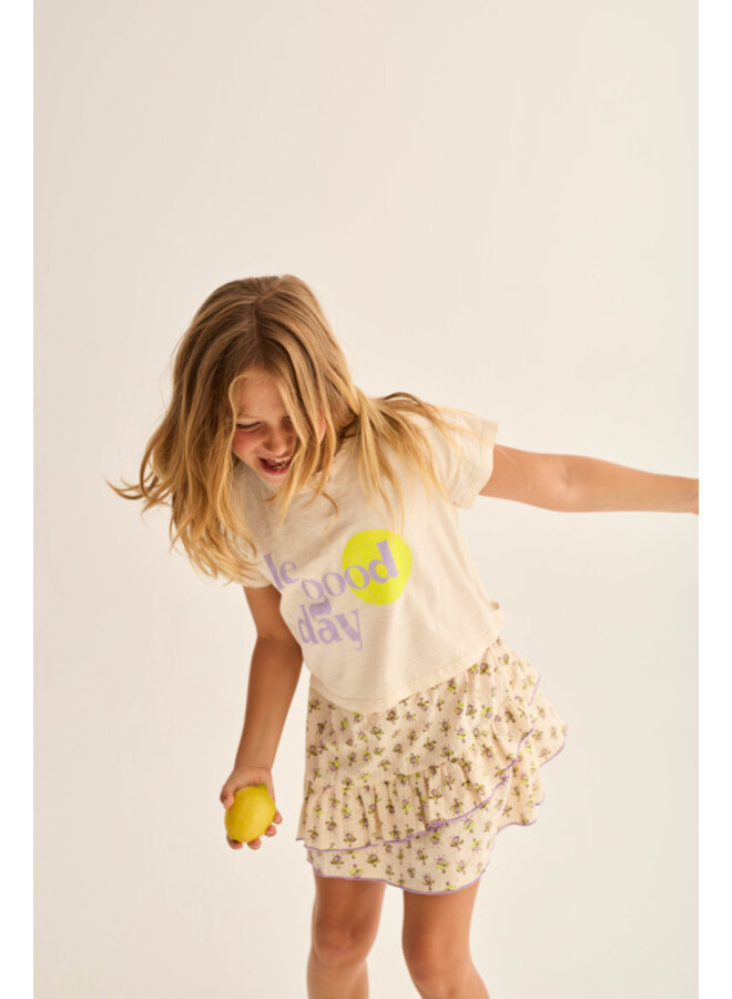 Cozmo - Aura print t-shirt le good day - Ivory