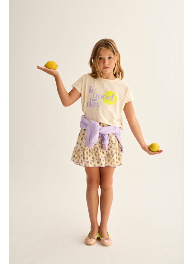 Cozmo - Aura print t-shirt le good day - Ivory