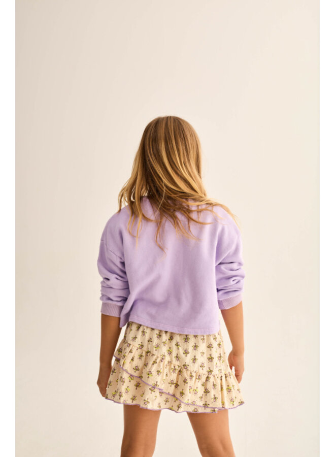 Cozmo - Vega print puffed sweatshirt - Lavender