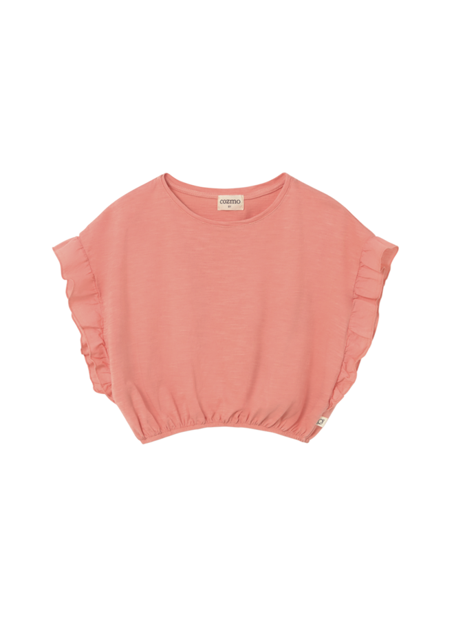 Iris ruffle sleeves t-shirt - Rose