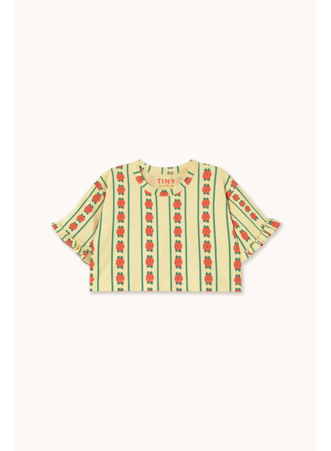 Rose pattern crop tee