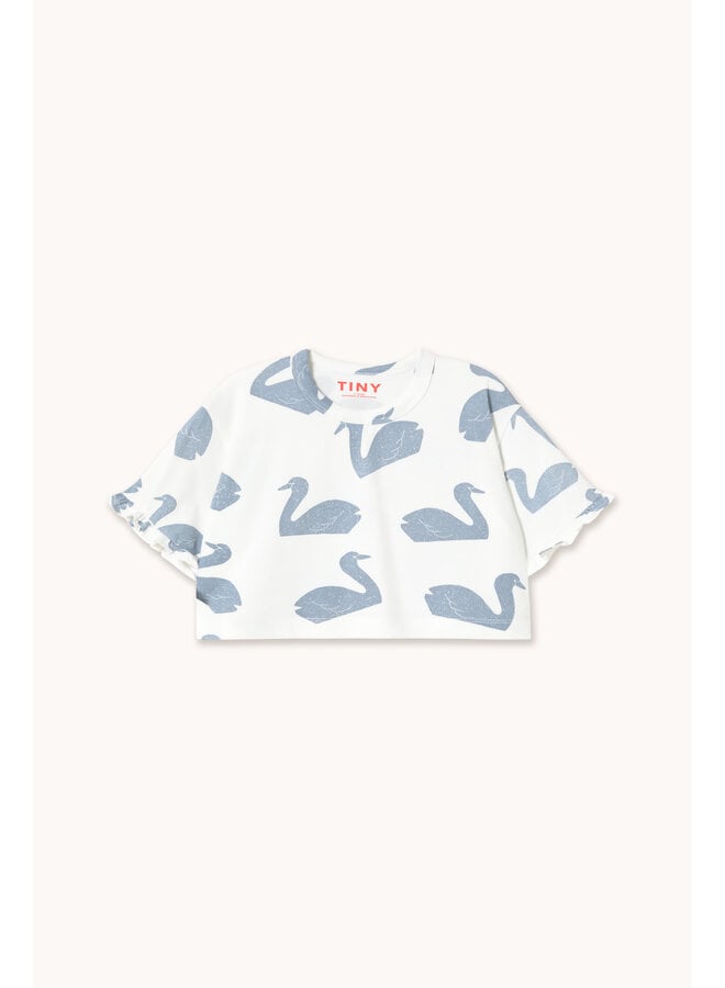 Tiny Cottons - Big swans knitted crop tee