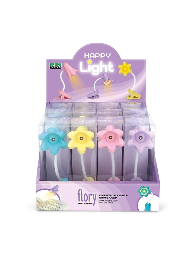 82144 – Leeslampje clip bloem