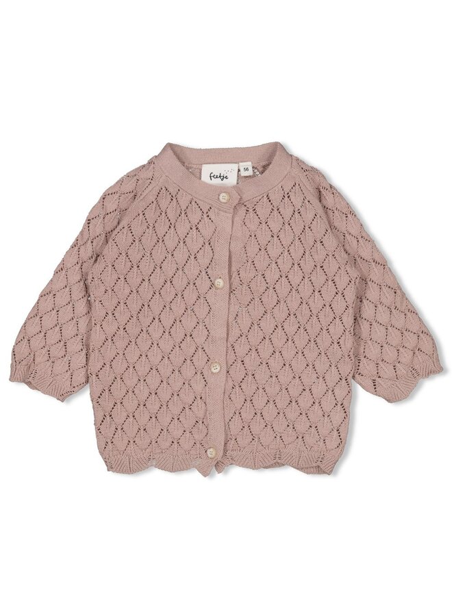 Feetje - Vestje gebreid - Delicate Flower - Taupe