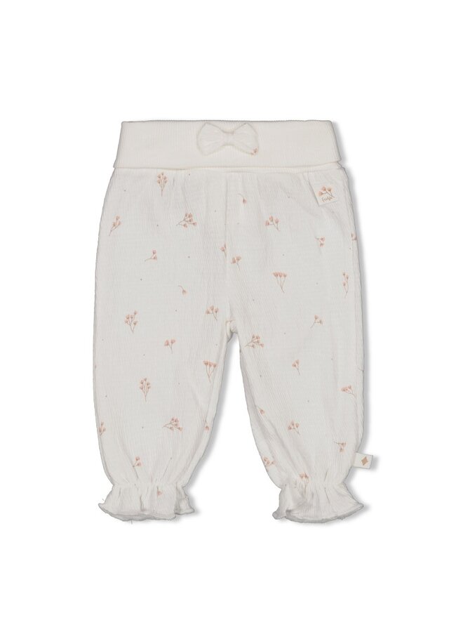 Feetje - Broek crinkle AOP - Delicate Flower - Offwhite