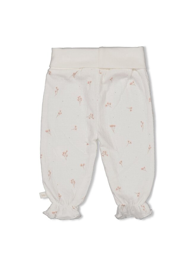 Feetje - Broek crinkle AOP - Delicate Flower - Offwhite