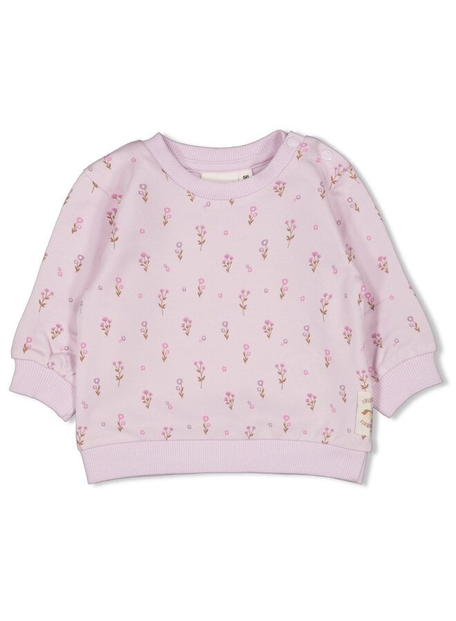 Sweater AOP - Flower Ranch - Lila