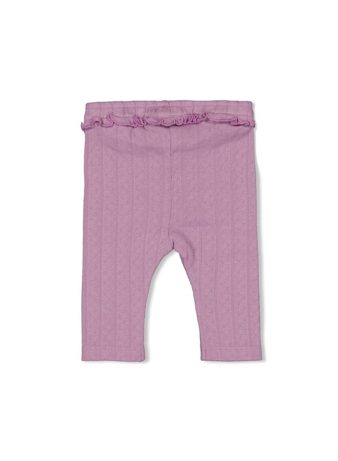 Feetje - Legging pointelle rib - Flower Ranch - Violet