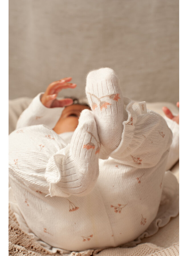 Feetje - Broek crinkle AOP - Delicate Flower - Offwhite