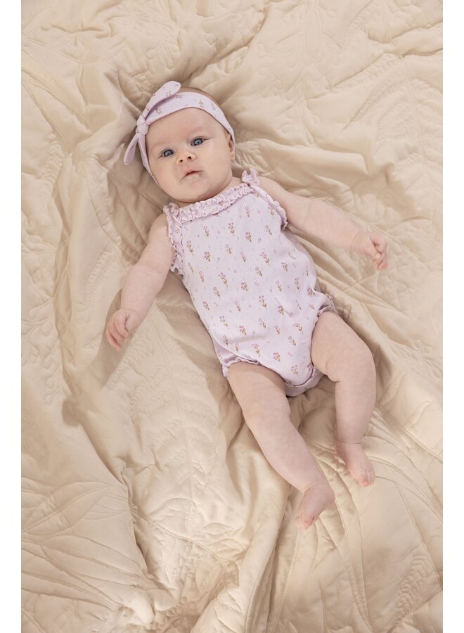 Feetje - Romper pointelle rib AOP - Flower Ranch - Lila