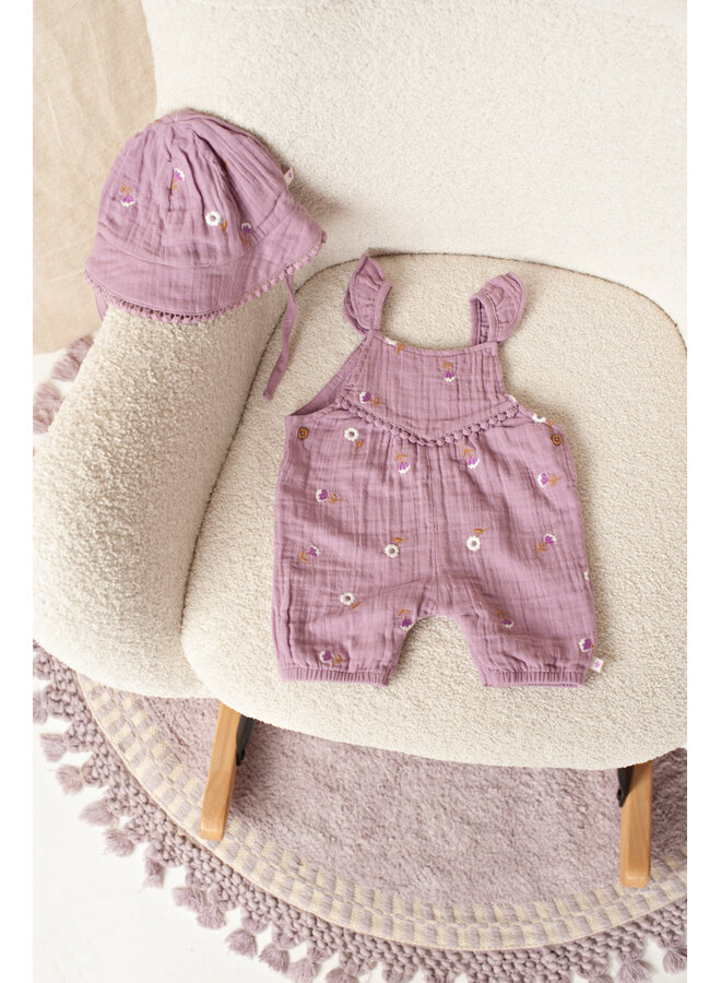 Feetje - Jumpsuit mousseline AO embroidery - Flower Ranch - Violet